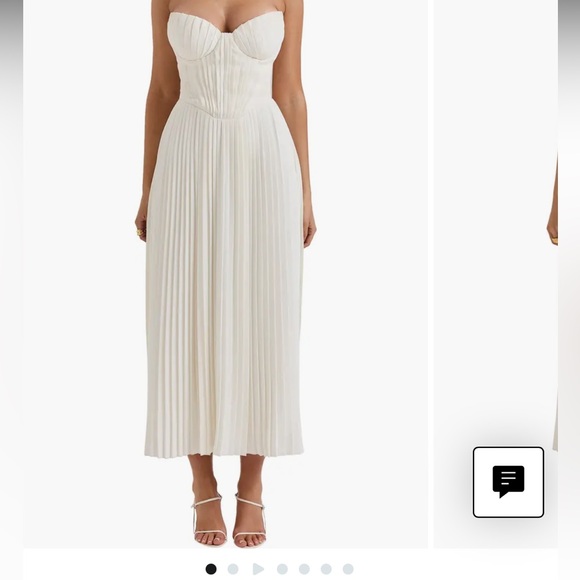 House of CB Dresses & Skirts - House of CB — Amorata Cream Strapless Pleated Dress